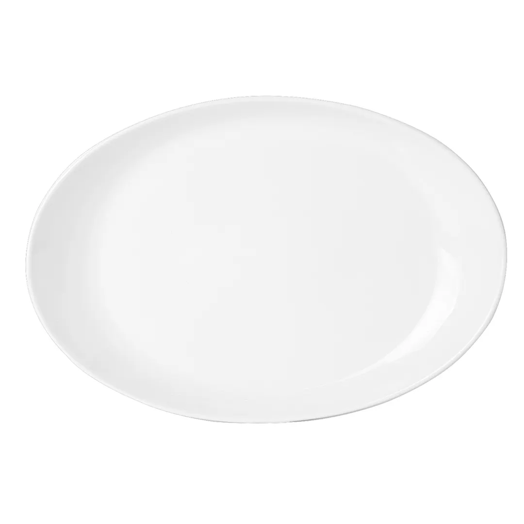 Steelite 61101ST0260 Oval Platter 15.125" x 10.375" x 1.88" Porcelain Rim Oven Safe 500°F - 6/Case