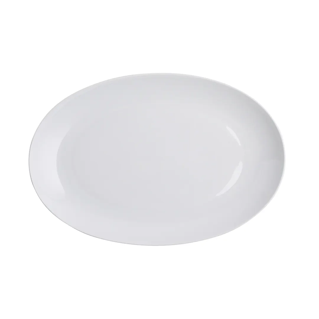 Steelite 61101ST0318 - Porcelain Avalon Oval Platter, 12.25" x 8.25" x 1.0", Oven Safe 500°F - 1 Dozen