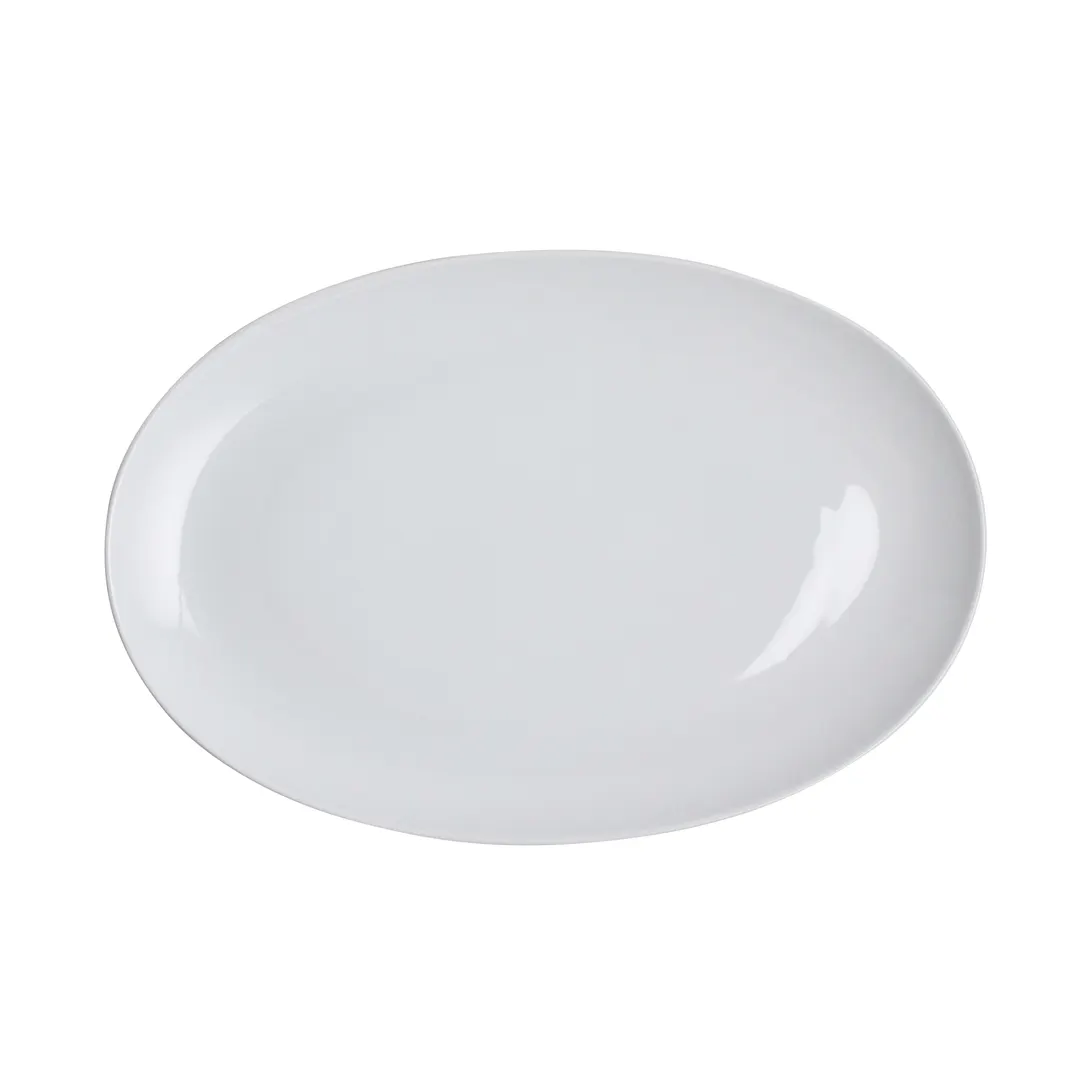 Steelite 61101ST0319 - Porcelain Oval Platter 13.75" x 9.25", Coupe Rim, Oven Safe 500°F - 1 Dozen