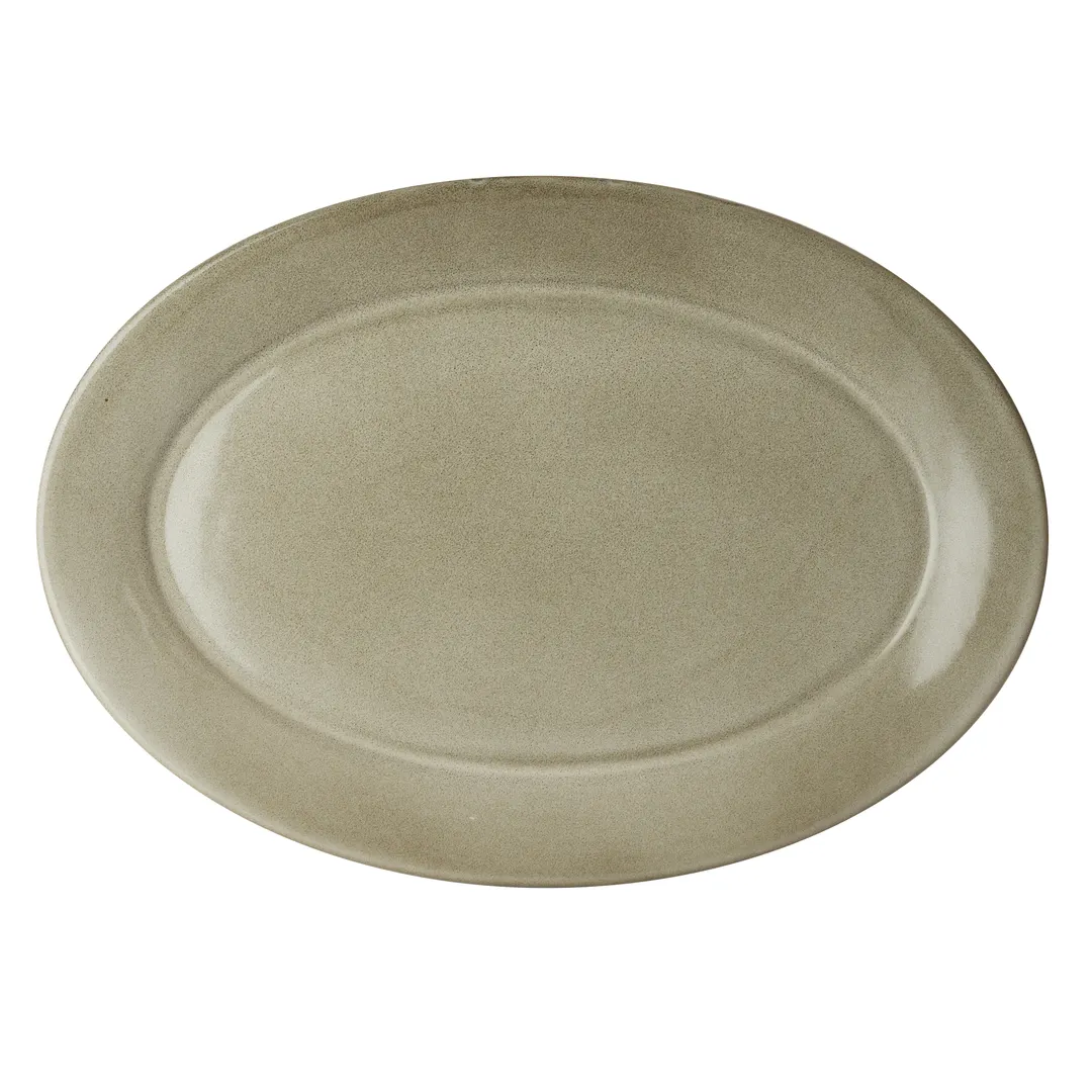 Steelite 6121RG021 - Potters Oval Porcelain Platter 14" x 10", Oven Safe to 425°F - 6/Case