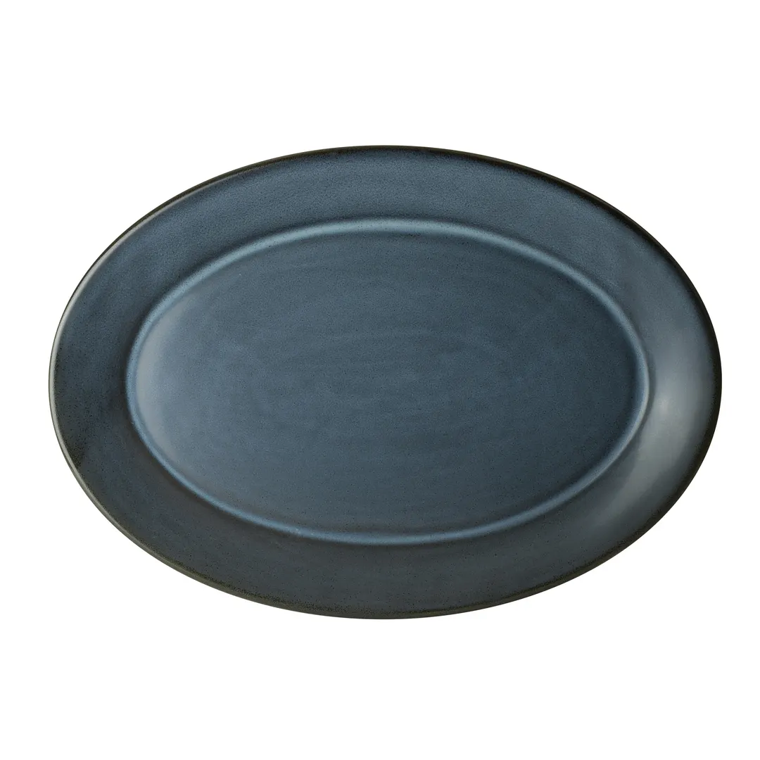 Steelite 6124RG022 - Oval Porcelain Platter 12.25" x 8.75", Storm, Oven Safe 425°F - 6/Case