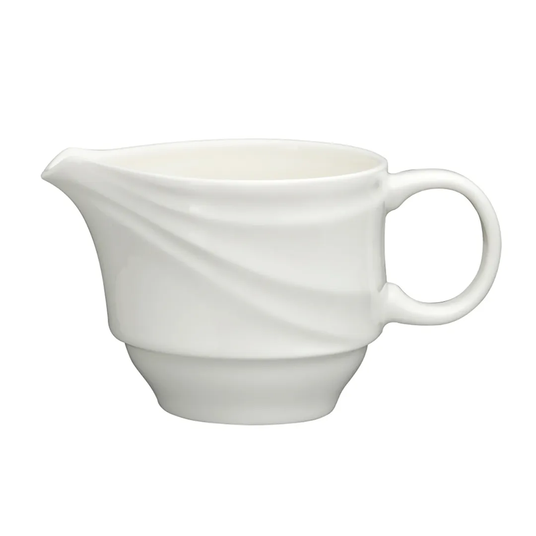 Steelite 62103ST1082 Creamer Pitcher 6 Oz (4.875"x2.75"), Porcelain Oven Safe 500°F Handle - 24/Case