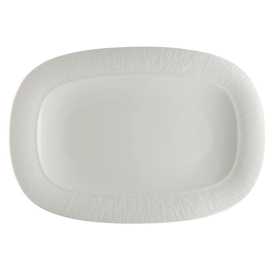 Steelite 62104ST1049 Platter, 10.5" x 7.25" Porcelain, Oval Embossed Rim, Oven Safe 500°F, - 1 Dozen