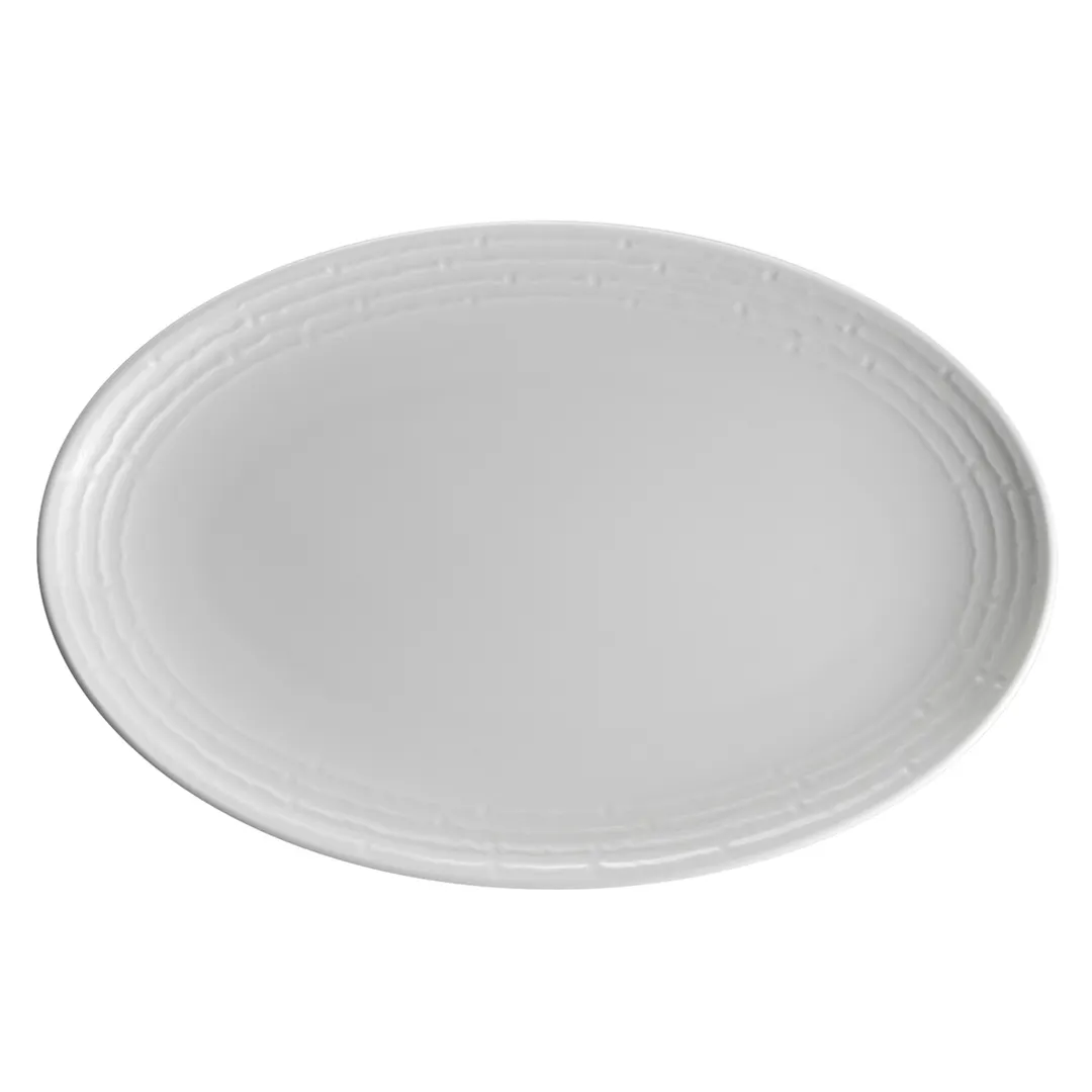 Steelite 62105ST1014 - Oval Rattan Porcelain Platter 11.5" Coupe Rim, Oven Safe 500°F, - 1 Dozen