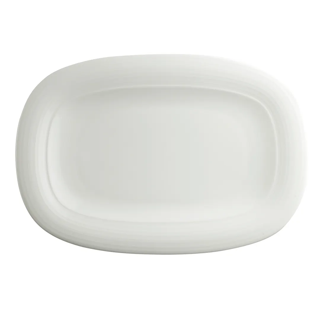 Steelite 62117ST0909 Racetrack Platter, 12.625" x 8.75", Porcelain, Rim, Oven Safe 500°F - 1 Dozen