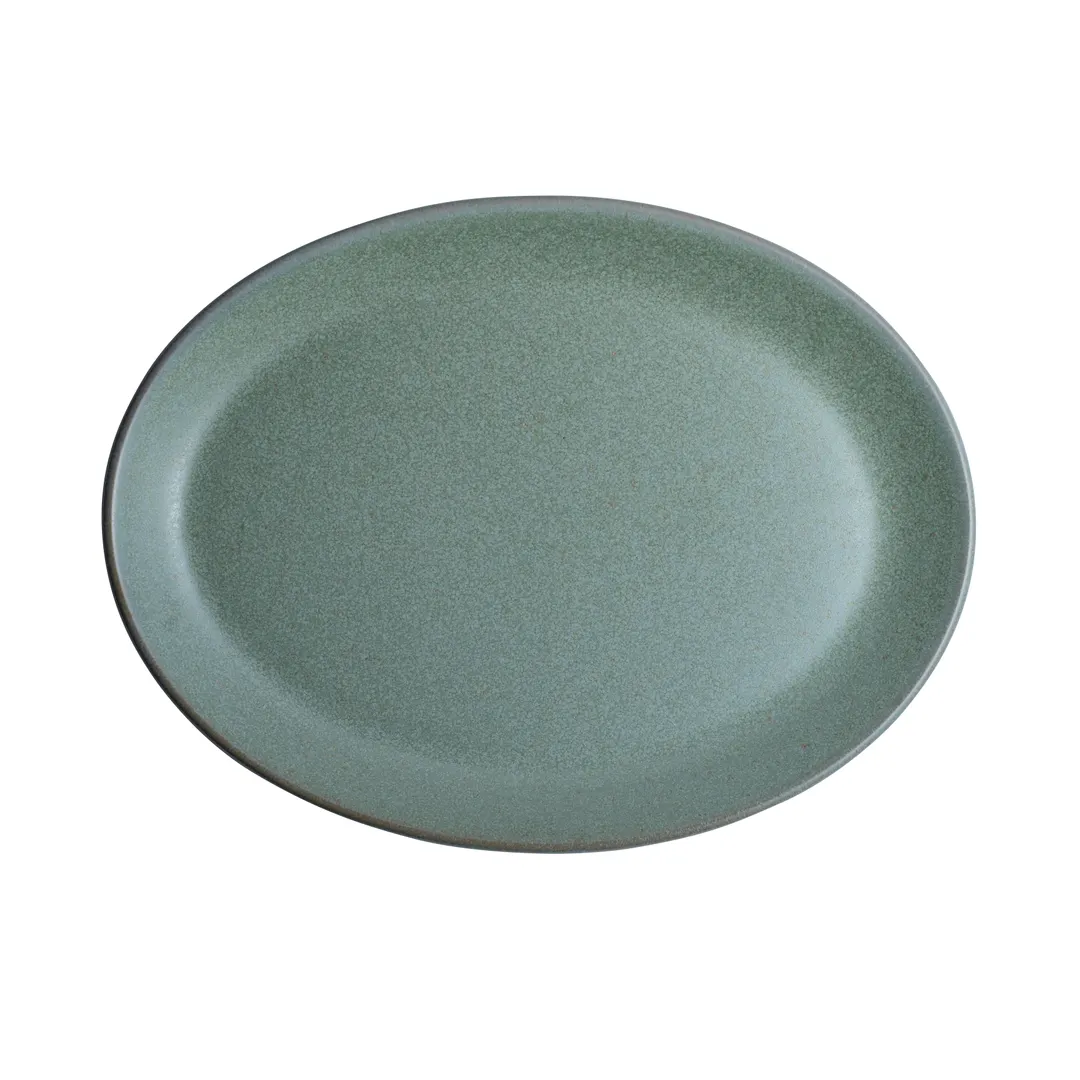 Steelite 6218RT024 Oval Plate, Carnaby Teal, 8.0" x 6.0" x 0.75", Porcelain Oven Safe 425°F - 24/Case