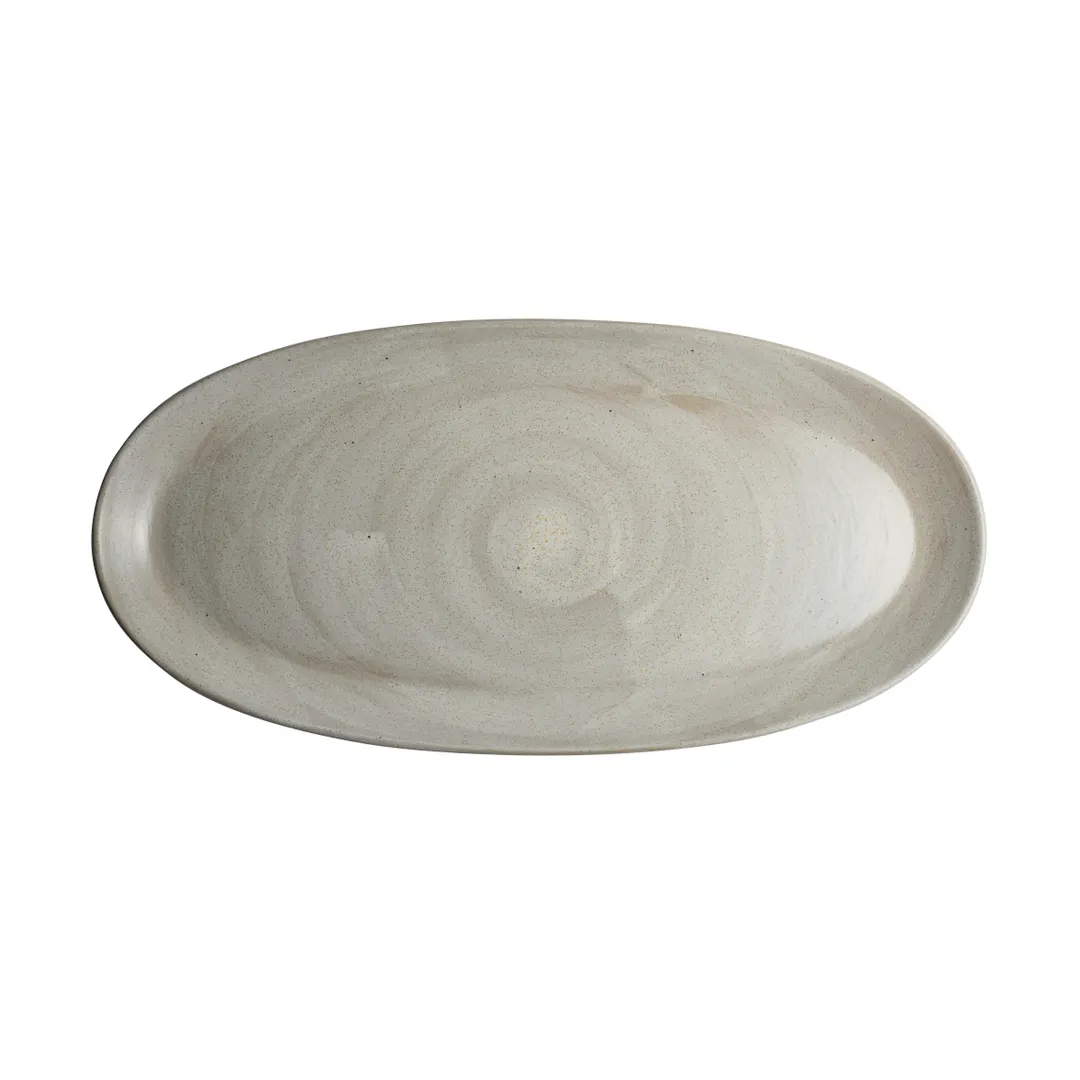 Steelite 6219RT023 - Oval Platter, 11" x 5.5" x 0.875", Carnaby Dove, Oven Safe 425°F - 24/Case