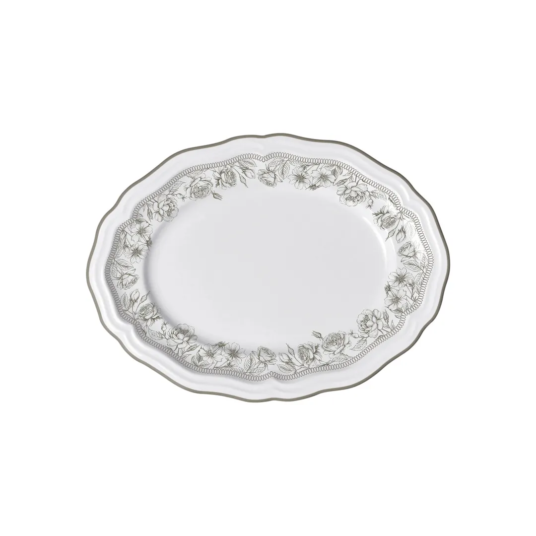 Steelite 62526FP818 - Oval Platter, 9.0" x 6.75" x 0.875", Porcelain, Hannah Slate - 1 Dozen