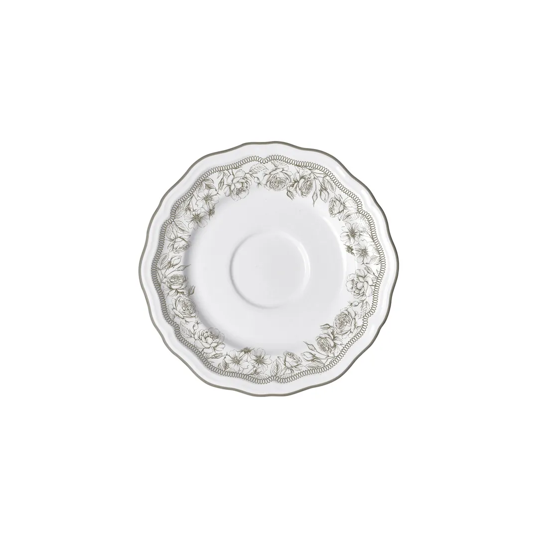 Steelite 62526FP821 Adelina Hannah Slate Folio Round Porcelain Saucer 6.5" x 0.75", - 1 Dozen