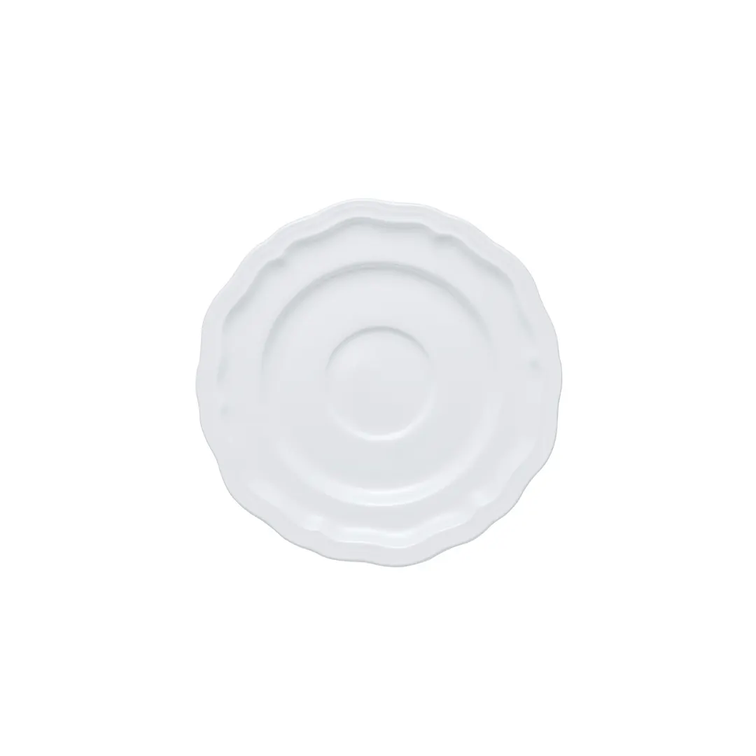 Steelite 6252FP823 Adelina Folio Round Porcelain Saucer, 5.0" x 0.625", Classic White, - 1 Dozen