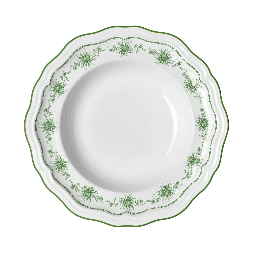 Steelite 62534FP815 - Rim Pasta Bowl, 11" x 2" Porcelain, Giselle Green, 19 oz - 1 Dozen
