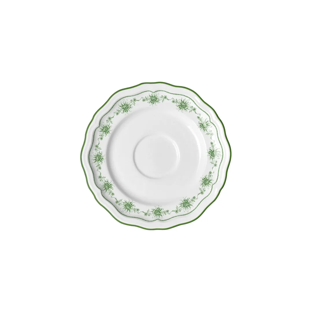 Steelite 62534FP821 Saucer - Adelina Folio Round Porcelain, Giselle Green, 6.5\" x 0.75\" - 1 Dozen