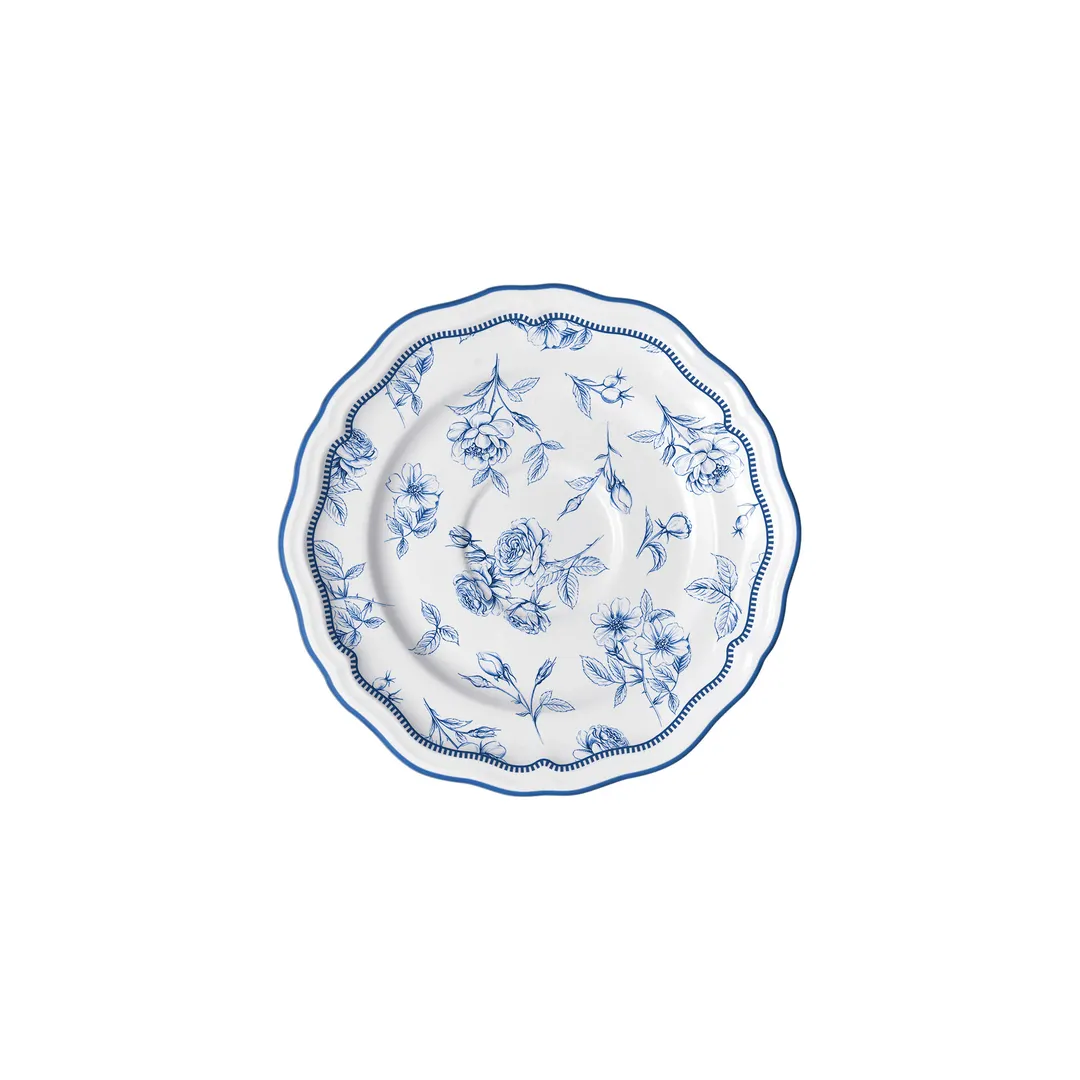 Steelite 62538FP821 - Marisa Blue Round Porcelain Saucer, 6.5" x 0.75", Adelina Design - 1 Dozen