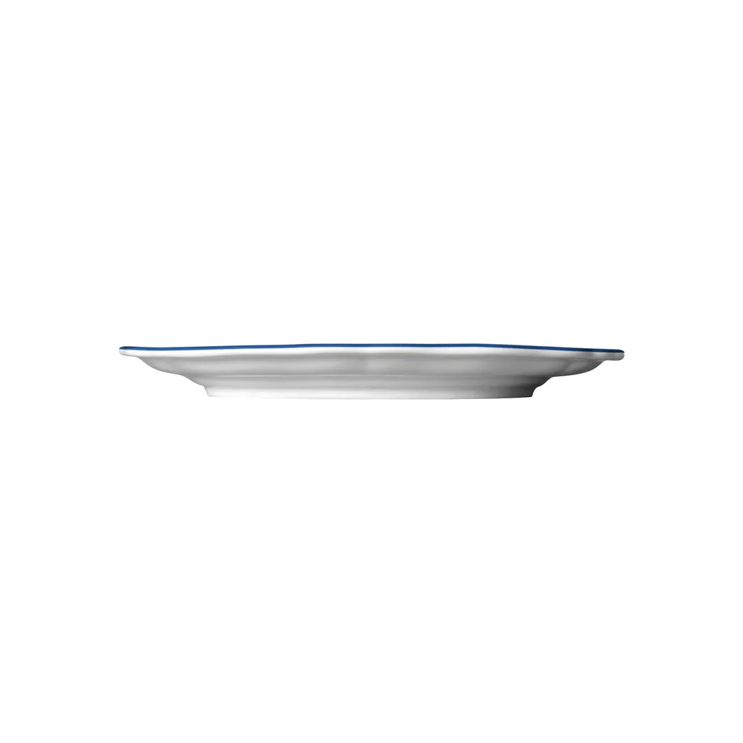 Steelite 62543FP818 - Oval Porcelain Platter, 9.0" x 6.75" x 0.875", Liliana Blue Folio - 1 Dozen