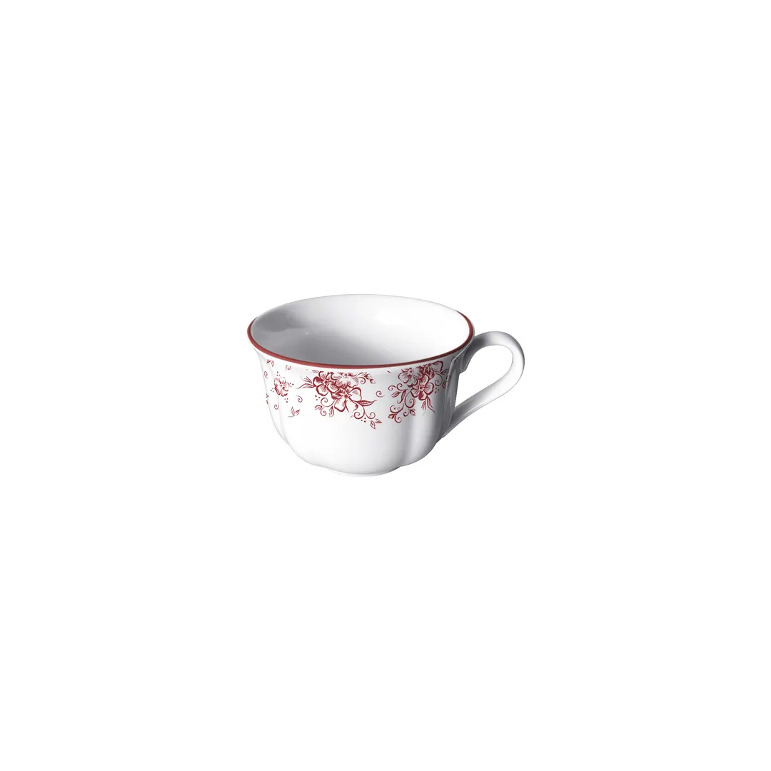 Steelite 62545FP820 - Liliana Maroon Porcelain Coffee Cup, 8 oz, 4.75" x 3.987" x 2.5" - 1 Dozen