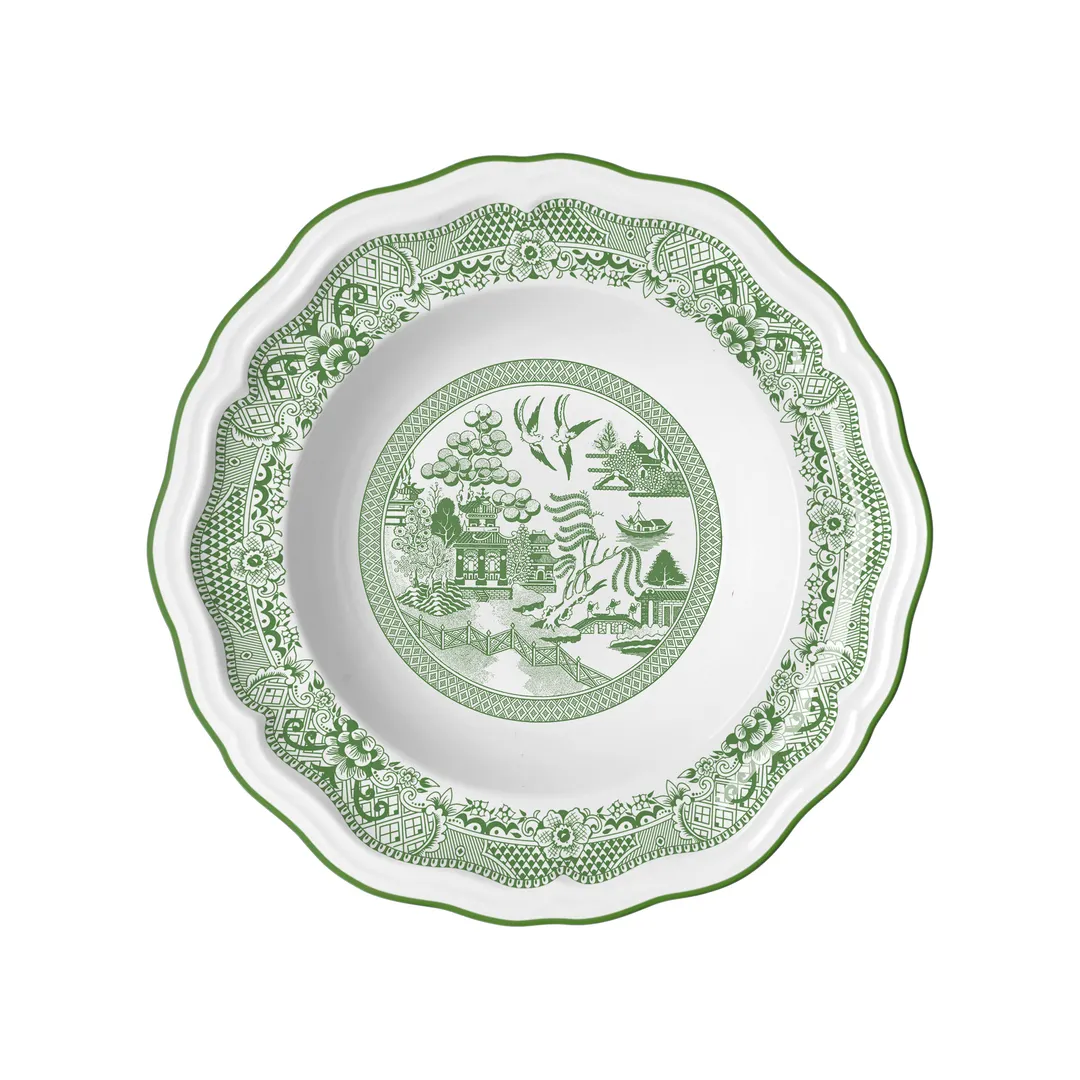 Steelite 62549FP814 - 9" Willow Green Porcelain Folio Soup Bowl, 15 oz, Round, Sold per Dozen