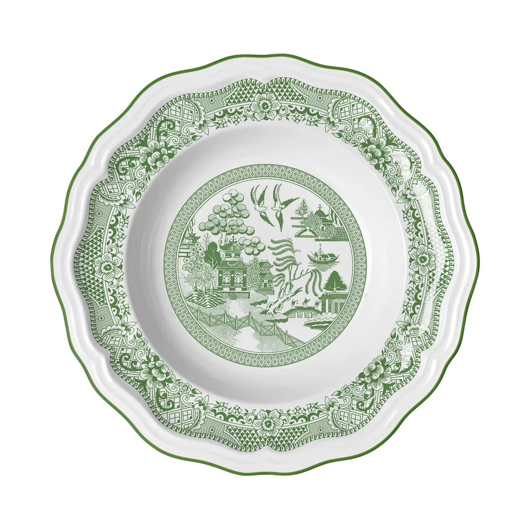 Steelite 62549FP815 - Pasta Bowl, 11" X 2" Porcelain, Willow Green Folio, 19 oz Capacity - 1 Dozen