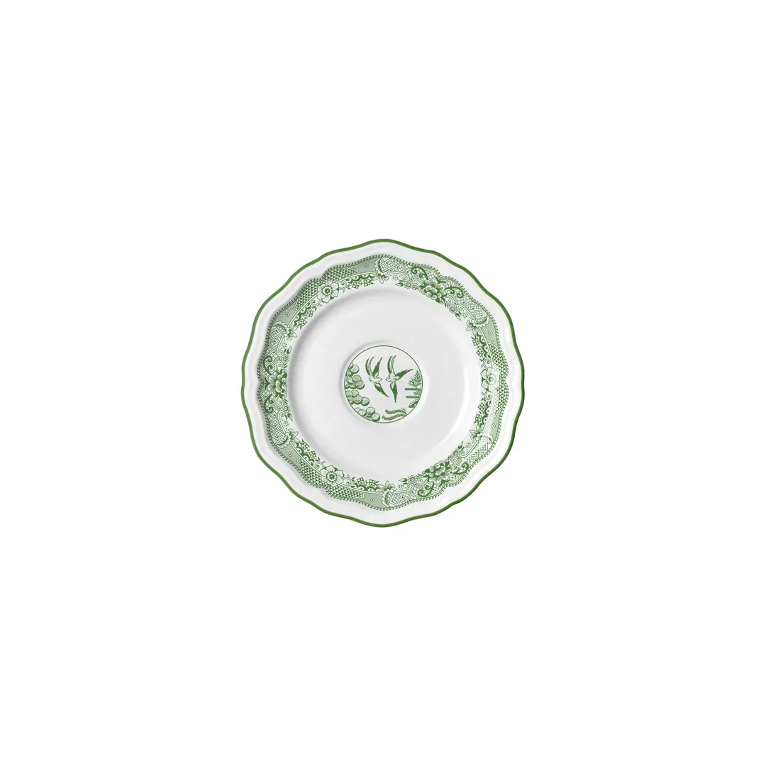 Steelite 62549FP823 Adelina Folio Round Porcelain Saucer, Willow Green, 5.0" x 0.625" - 1 Dozen