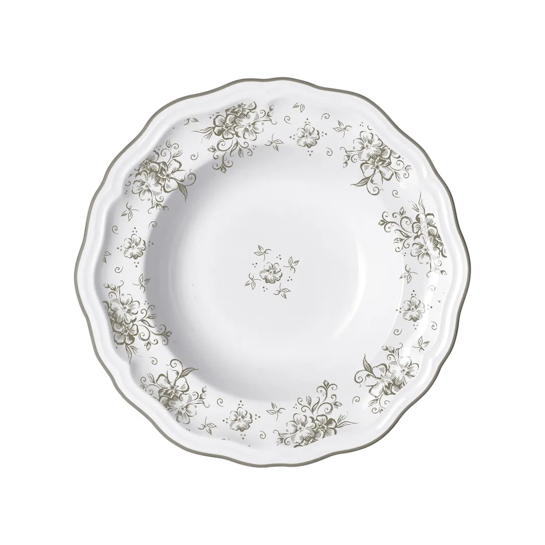 Steelite 62555FP814 – 9.75" Round Porcelain Soup Bowl, 15 oz, Camille Slate Finish – 1 Dozen