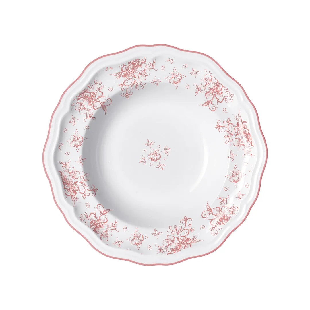 Steelite 62556FP814 - 9.75" 15 Oz Round Porcelain Soup Bowl, Adelina Camille Rose Folio - 1 Dozen