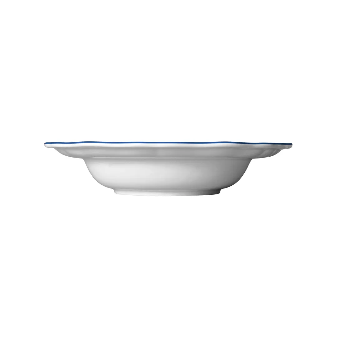 Steelite 62557FP814 - 15 Oz Round Porcelain Soup Bowl, 9.75" Diameter, Camille Blue, Rimmed - 1 Dozen