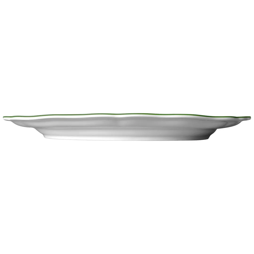 Steelite 62558FP817 Oval Porcelain Platter, Adelina Folio, Camille Green, 13" x 10.5" x 1" - 1 Dozen