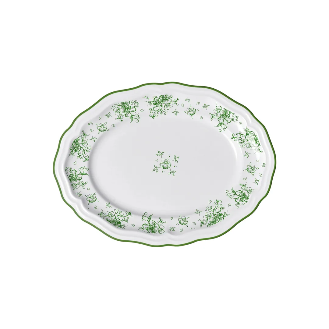 Steelite 62558FP818 - Oval Platter, 9.0" x 6.75" x 0.875", Camille Green Porcelain, Folio - 1 Dozen