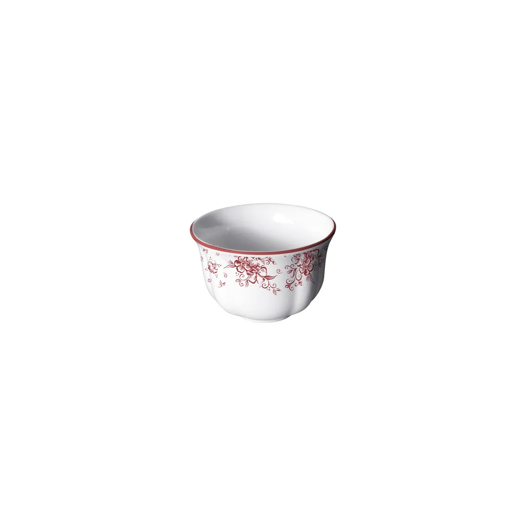 Steelite 62559FP819 - 8 oz Porcelain Bouillon Cup, 3.987" x 2.5", Camille Maroon Folio - 1 Dozen
