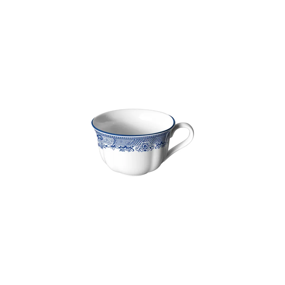 Steelite 62565FP820 - Porcelain Coffee Cup, 8 Oz (4.75" x 3.987" x 2.5"), Willow Rim Blue - 1 Dozen