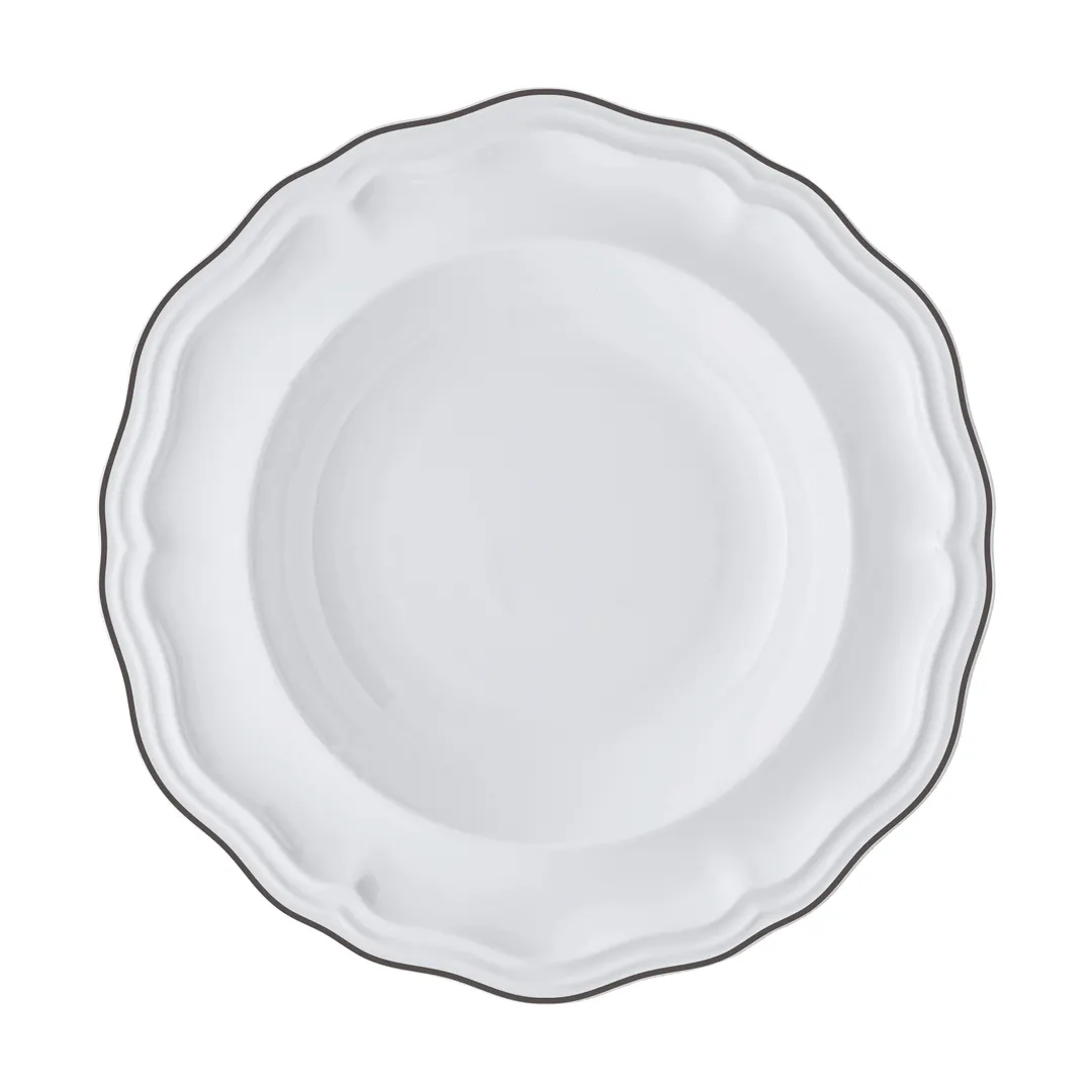 Steelite 62568FP814 - 15 oz Round Soup Bowl, 9.75" Diameter, Porcelain, Adelina Slate Line - 1 Dozen