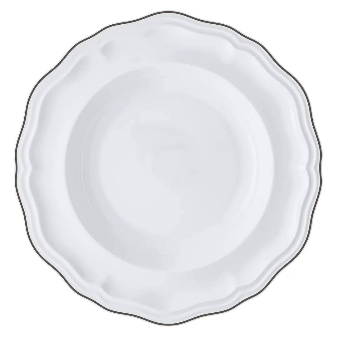 Steelite 62568FP815 - Slate Folio Round Porcelain Rim Pasta Bowl, 11" x 2" (19 oz) - 1 Dozen