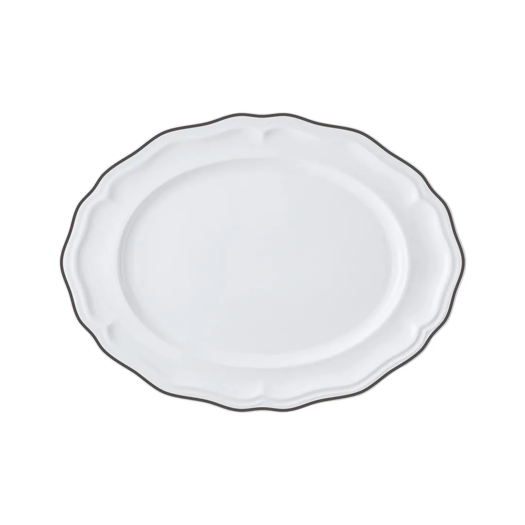 Steelite 62568FP818 - Oval Slate Porcelain Platter, 9.0" x 6.75" x 0.875", Adelina Folio - 1 Dozen