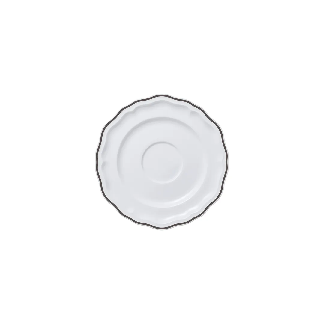 Steelite 62568FP823 Adelina Slate Line Folio Round Porcelain Saucer 5.0" x 0.625" - 1 Dozen
