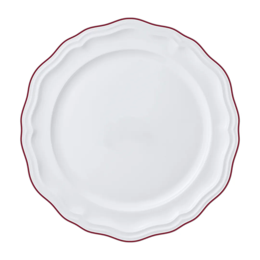 Steelite 62572FP811 - Rim Plate 10.25" Round Porcelain Bowl Adelina Maroon Line Folio - 1 Dozen