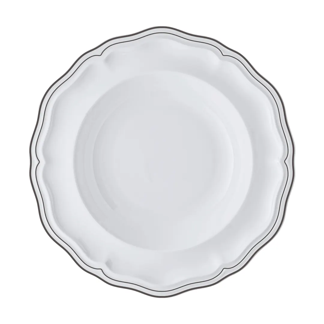 Steelite 62577FP814 - Soup Bowl, 9.75" (15 Oz) Round Porcelain, Double Line Slate Finish - 1 Dozen