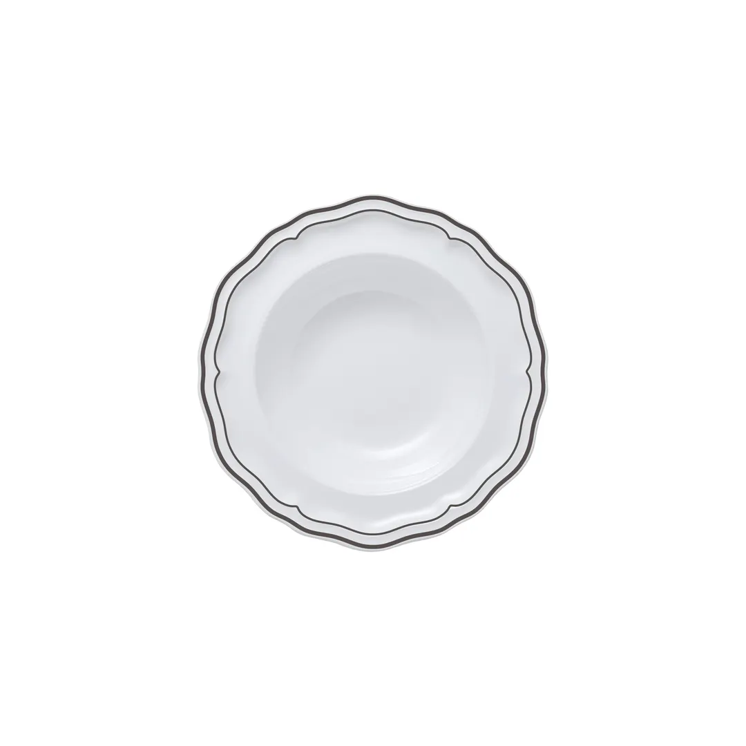 Steelite 62577FP816 - Rim Fruit Dish 5.5" x 1.75" Porcelain Bowl Adelina DoubleLineSlate Folio 1 Dozen