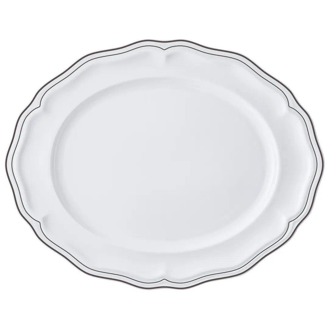 Steelite 62577FP817 - Oval Porcelain Platter, Adelina Slate, 13" x 10.5" x 1", - 1 Dozen