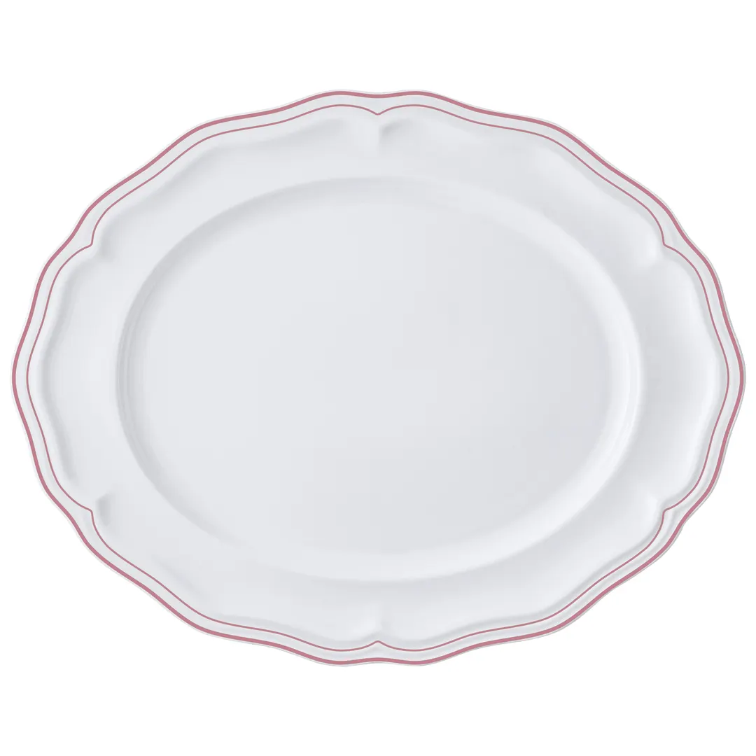 Steelite 62578FP817 Oval Porcelain Platter, 13" x 10.5" x 1", Line Rose Folio, Adelina - 1 Dozen