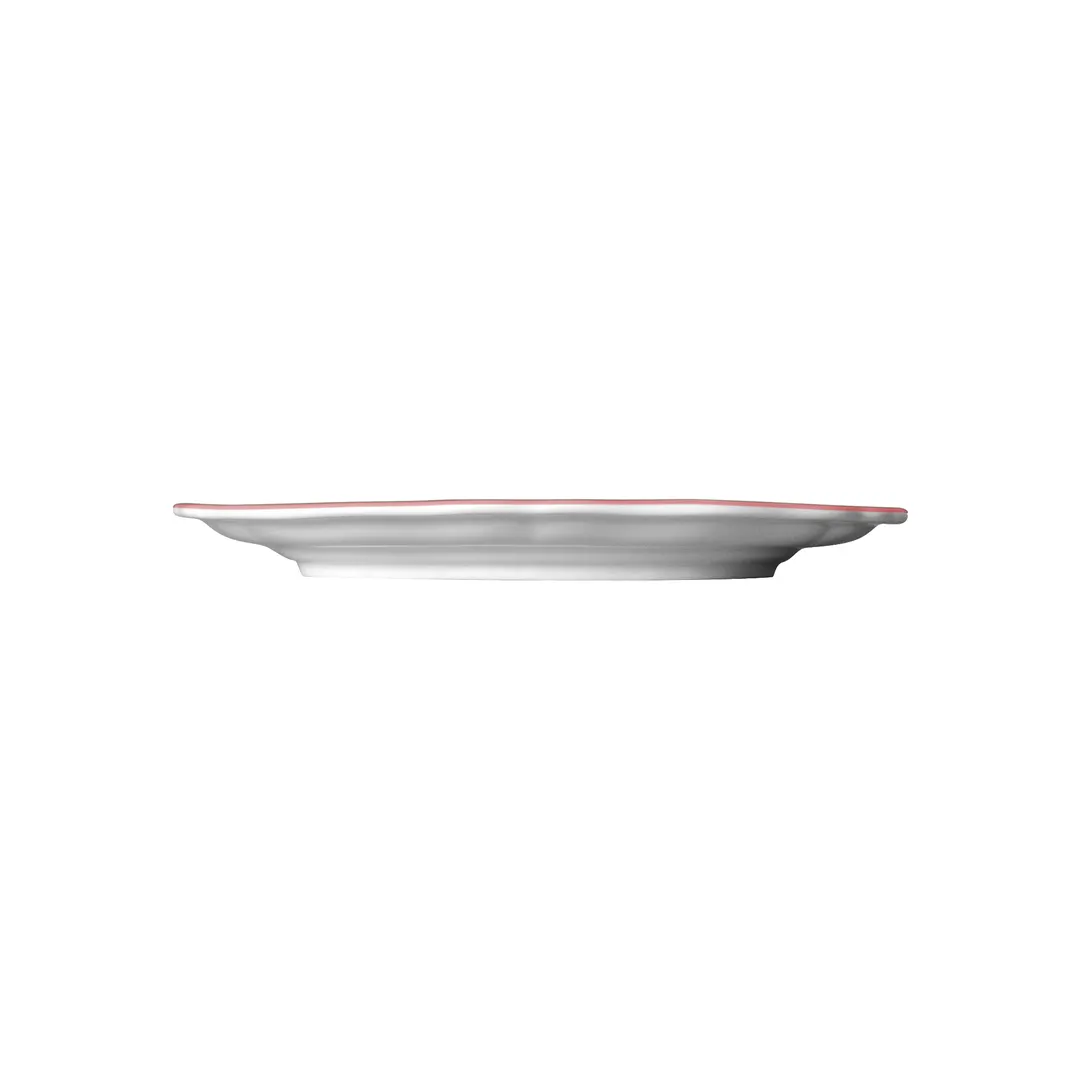 Steelite 62578FP818 - Oval Porcelain Platter, 9.0" x 6.75" x 0.875", Double Line Rose Folio, 1 Dozen