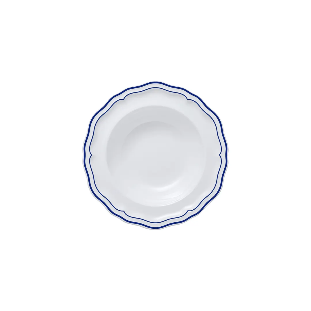 Steelite 62579FP816 - Rim Fruit Dish, 5.5" x 1.75" Porcelain, Line Blue, Folio, 5.0 oz - 1 Dozen