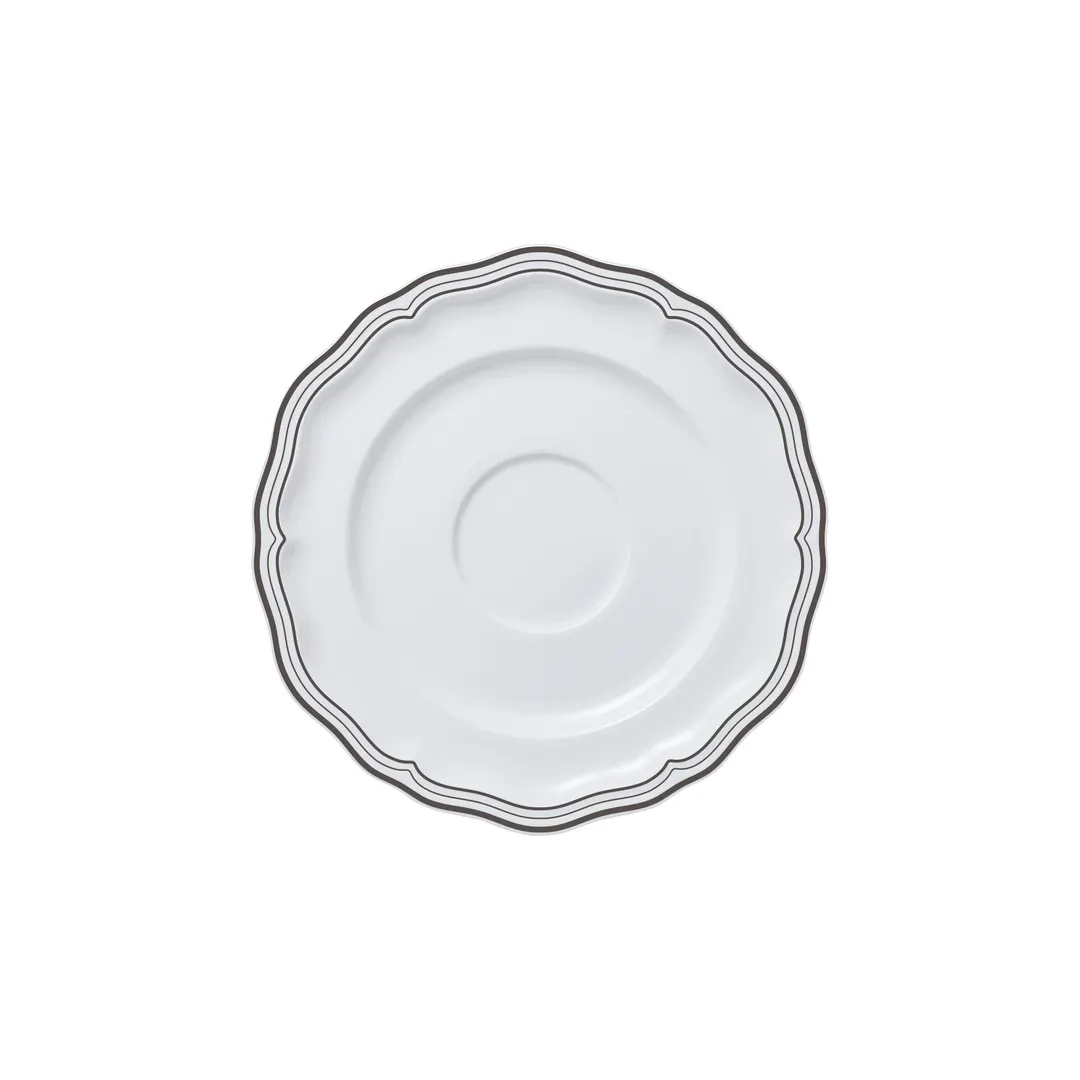 Steelite 62582FP821 Saucer, Adelina Triple Line Slate Folio Round Porcelain, 6.5" x 0.75", 1 Dozen