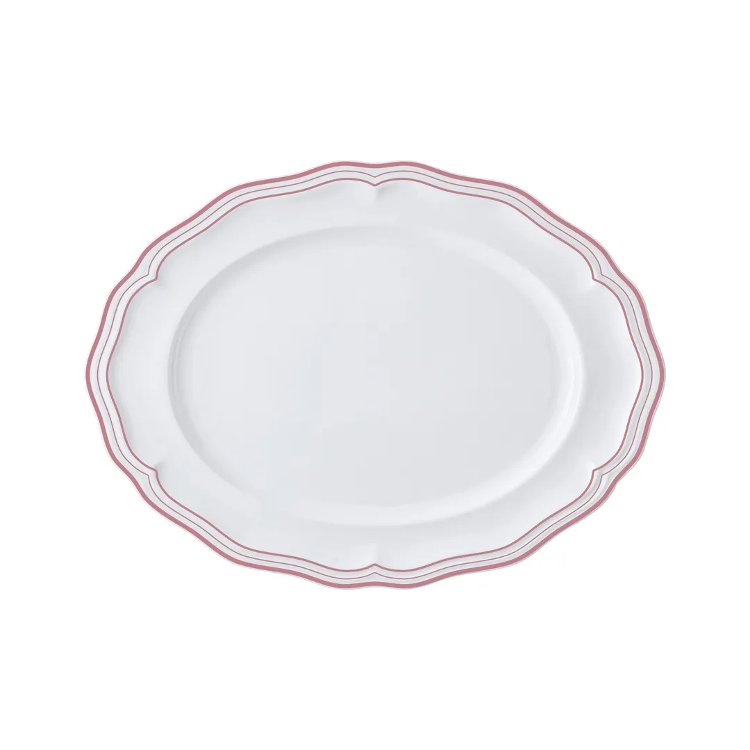 Steelite 62583FP818 - Oval Porcelain Platter, 9" x 6.75" x 0.875", Adelina Triple Rose Folio, 1 Dozen