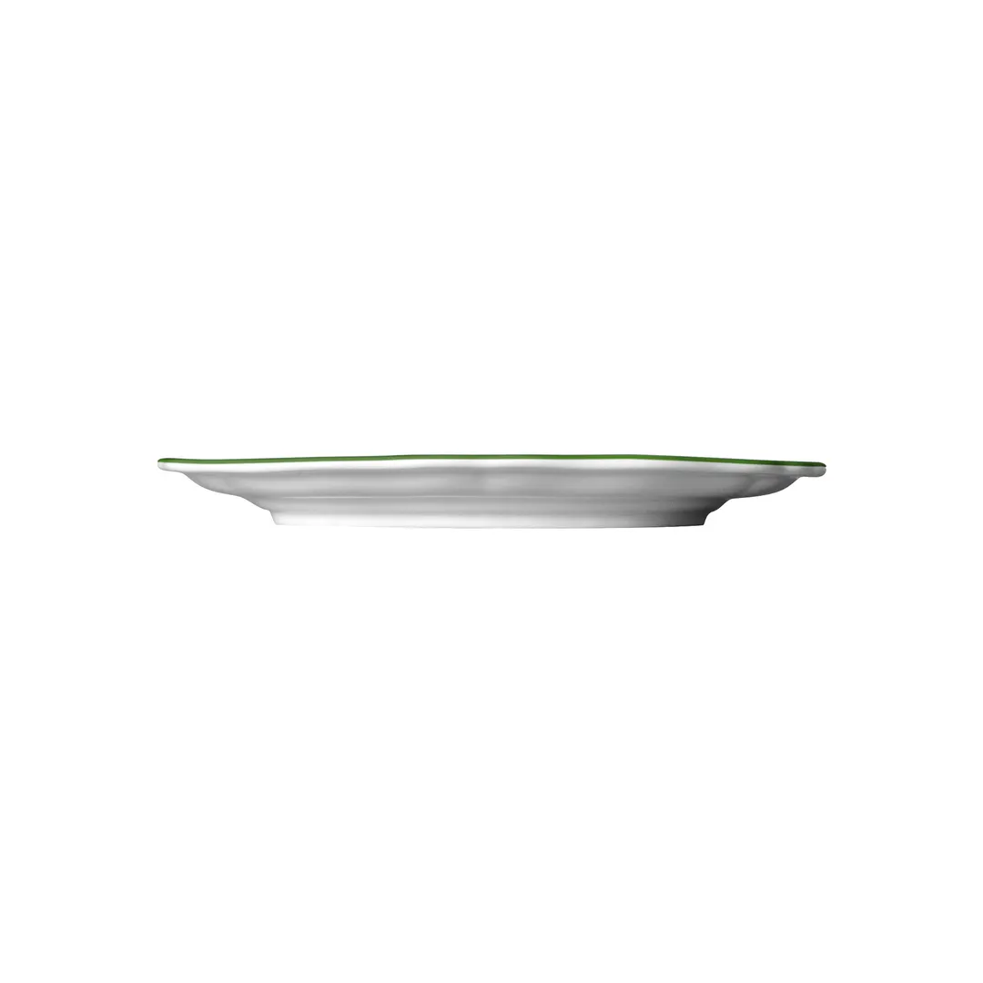 Steelite 62585FP818 - Oval Porcelain Platter, 9.0" x 6.75" x 0.875", Triple Green Folio - 1 Dozen