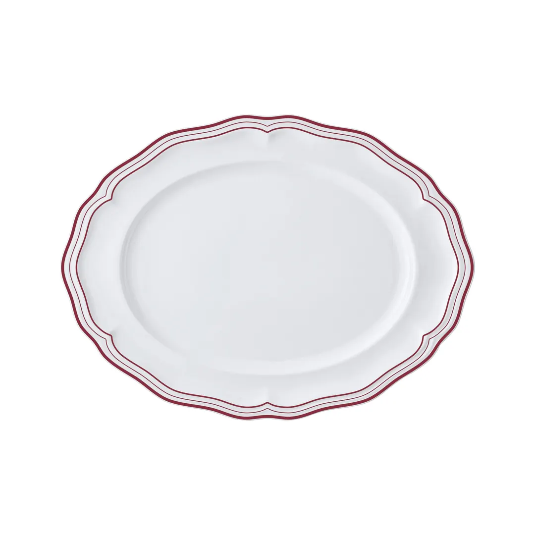 Steelite 62586FP818 Oval Platter, 9" x 6.75" x 0.875" Maroon Folio Finish, Oval Shape - 1 Dozen