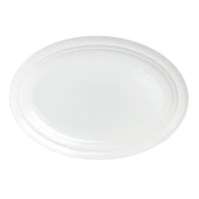 Steelite 6300P112 Oval Platter, 14" x 9.875" Aura Porcelain, Oven Safe to 465°F/239°C - 6/Case