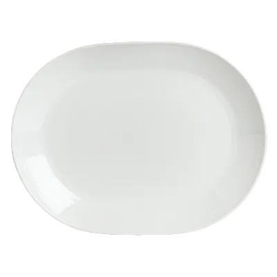 Steelite 6300P310 - Oval Aura Porcelain Platter 17.34" x 13.5", Oven Safe to 465°F - 2/Case