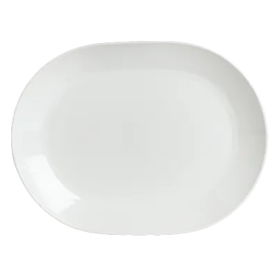 Steelite 6300P313 Race Track Oval Platter, 10" x 7.75" Aura Porcelain, Oven Safe to 465°F - 24/Case