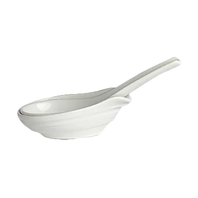 Steelite 6302P247 Chinese Soup Spoon, 5.125" Porcelain Folio Design, Elegant Flatware - 1 Dozen