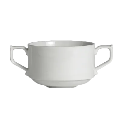 Steelite 6306P762 - Soup Cup, Handles, 11.25 Oz (6.0" X 3.88"), Porcelain, Oven Safe 465°F - 36/Case
