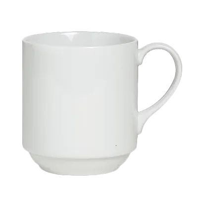 Steelite 6306P795 - 10 Oz Stack Mug, 4.375"x3.25"x3.625", Porcelain, Oven Safe to 465°F - 1 Dozen
